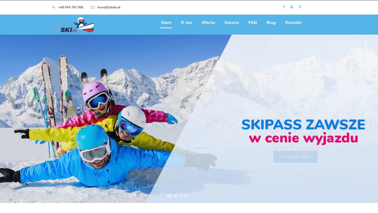 Strona internetowa dla agencji turystycznej